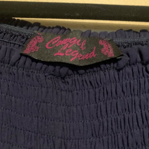 Cowgirl Legend Women’s Tunic Blue Turquoise Beads Embroidered Peasant Blouse. - Picture 12 of 15